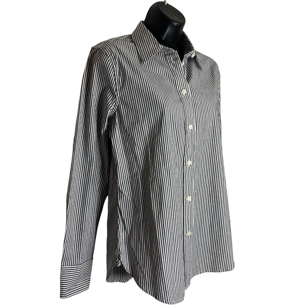 J Crew Button Up Poplin Shirt Womens 2 Striped Slim Fit Stretch Office AW239 NWT